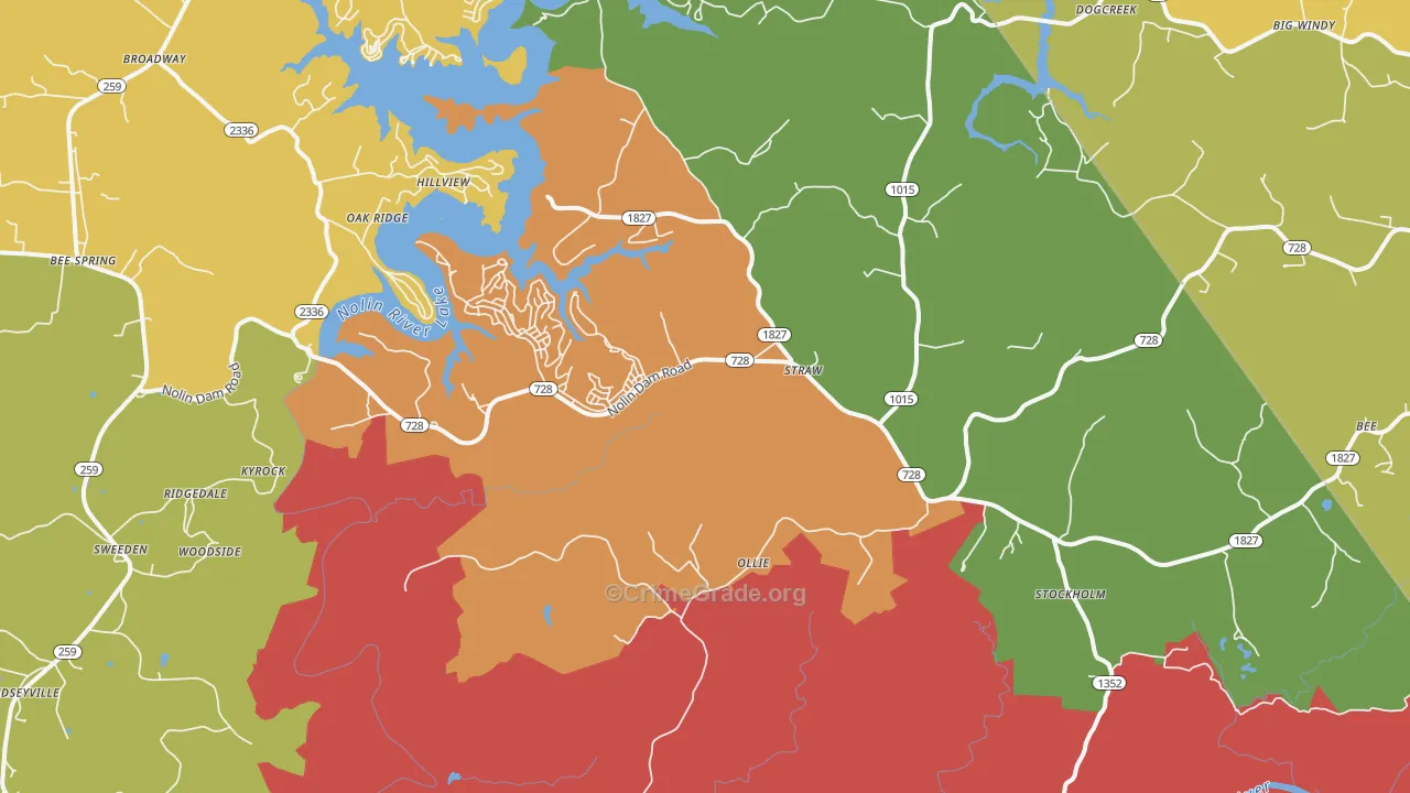 42259, KY Map of Drug-Related Crime Rates