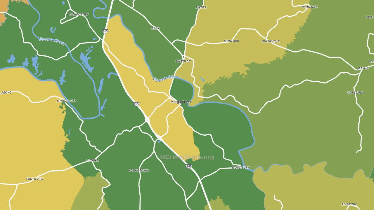 42261, KY Map of Drug-Related Crime Rates