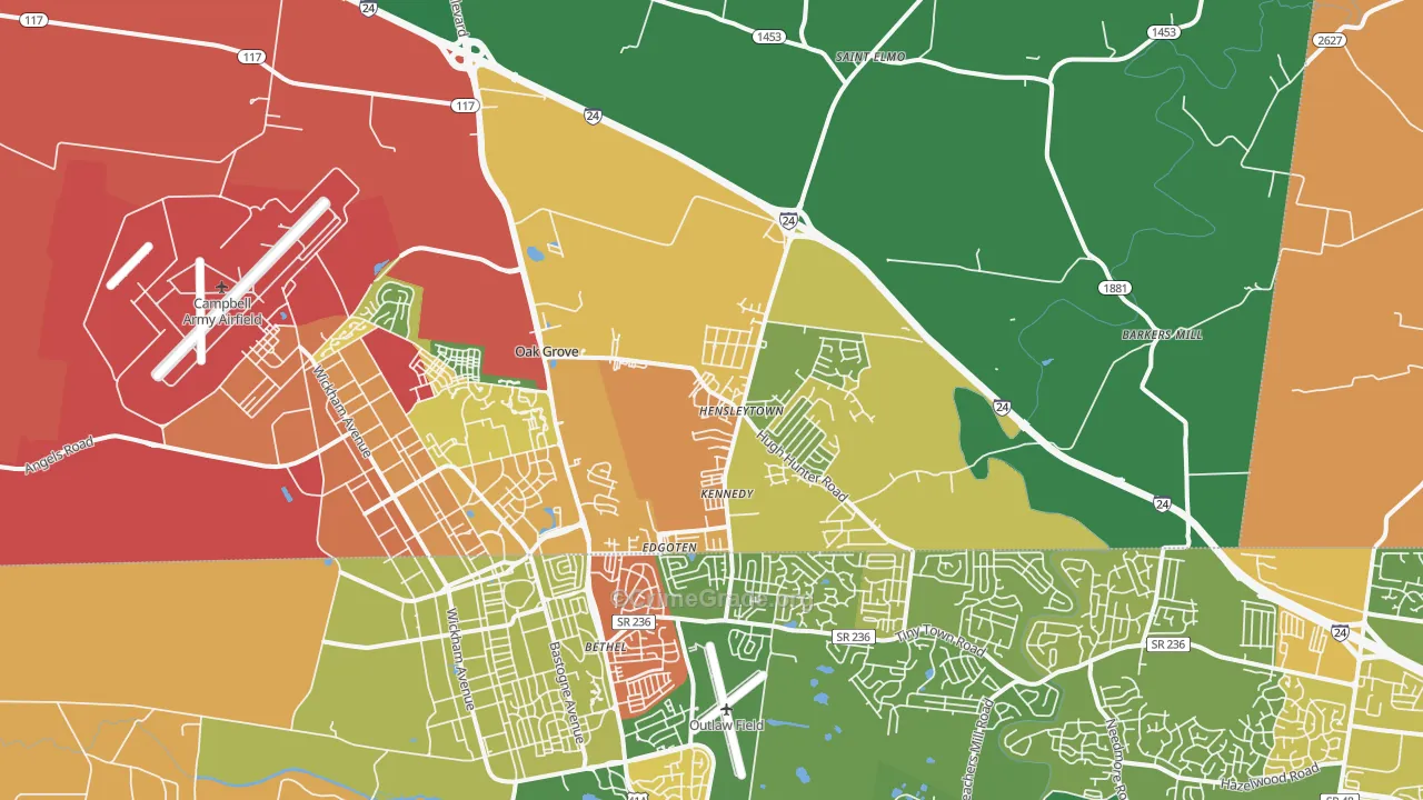 42262, KY Map of Drug-Related Crime Rates