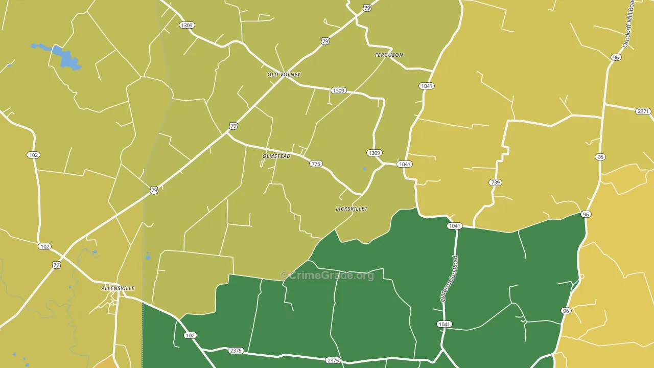 42265, KY Map of Drug-Related Crime Rates