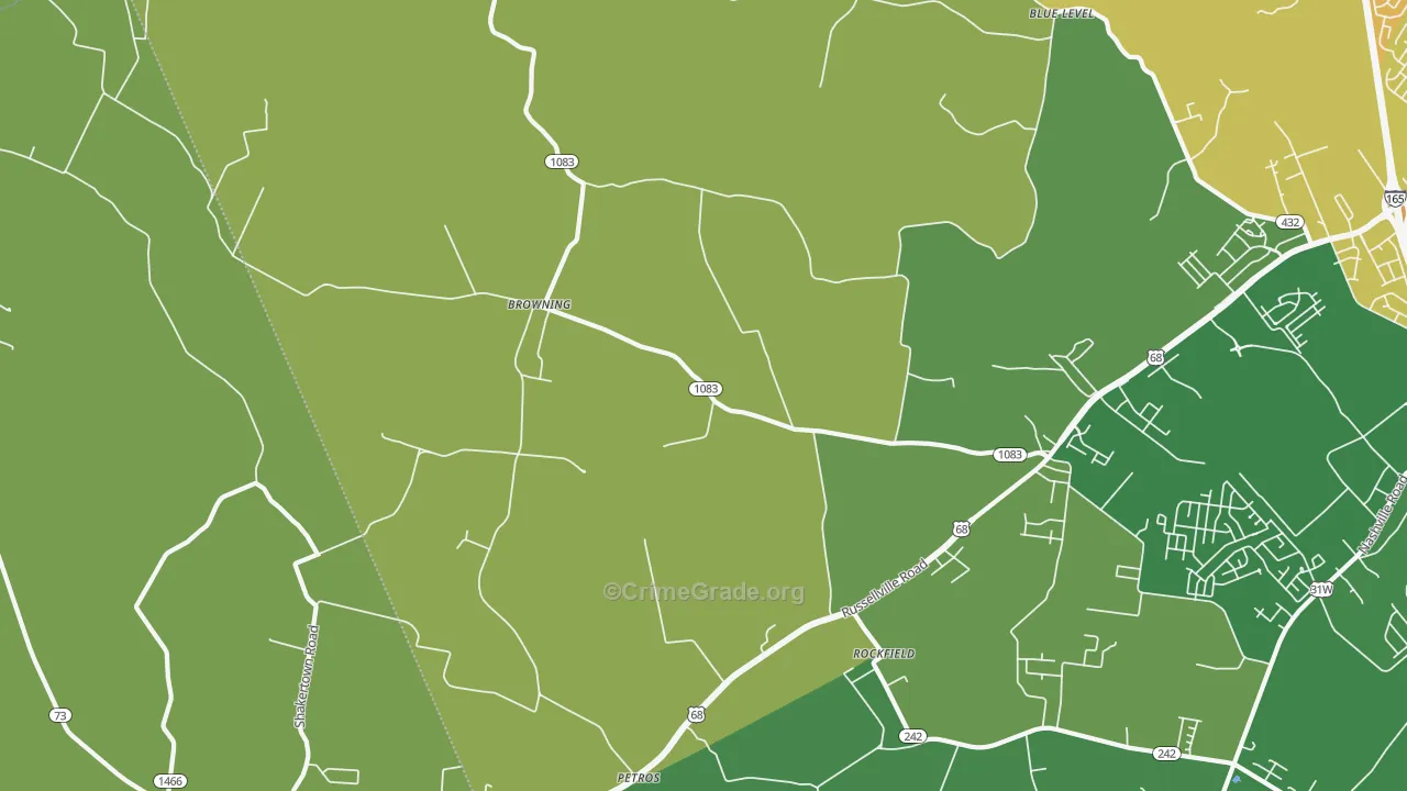 42274, KY Map of Drug-Related Crime Rates