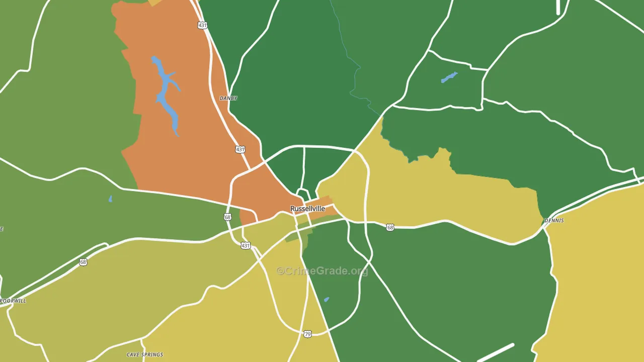 42276, KY Map of Drug-Related Crime Rates