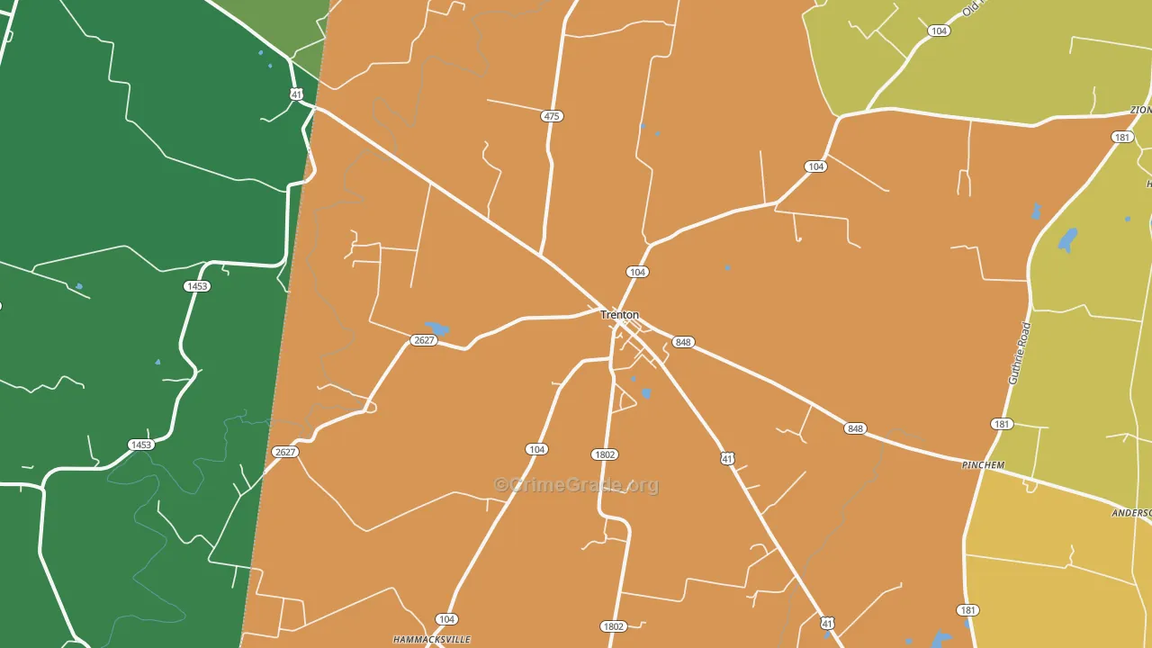 42286, KY Map of Drug-Related Crime Rates