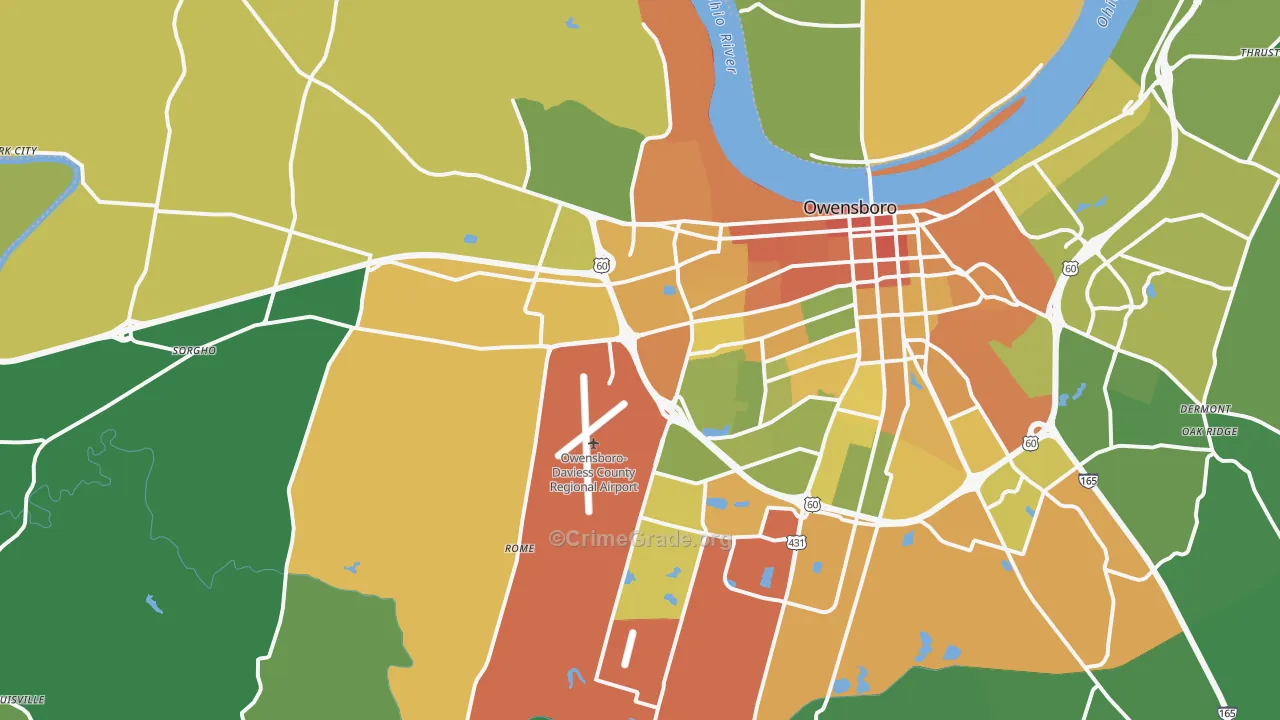 42301, KY Map of Drug-Related Crime Rates