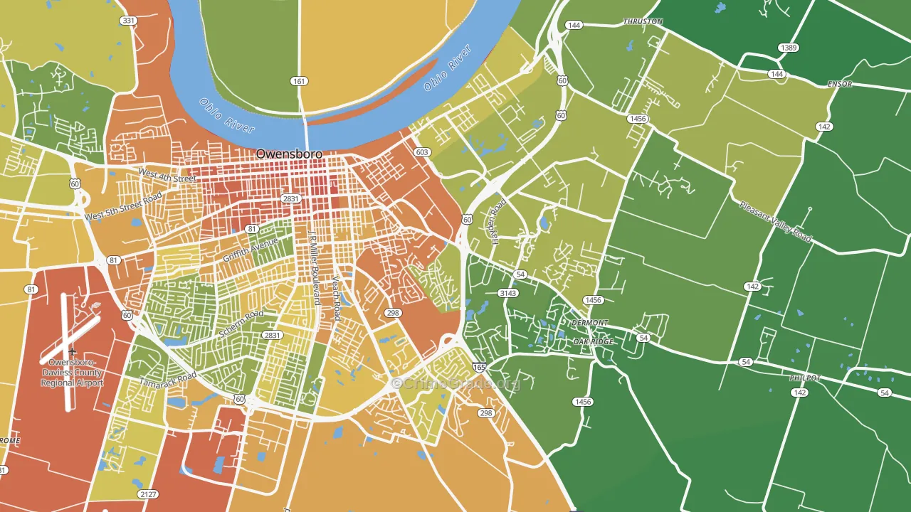 42303, KY Map of Drug-Related Crime Rates