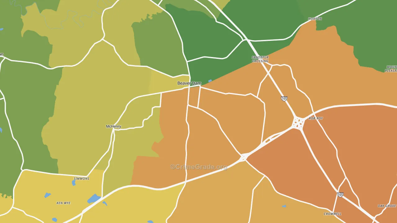 42320, KY Map of Drug-Related Crime Rates