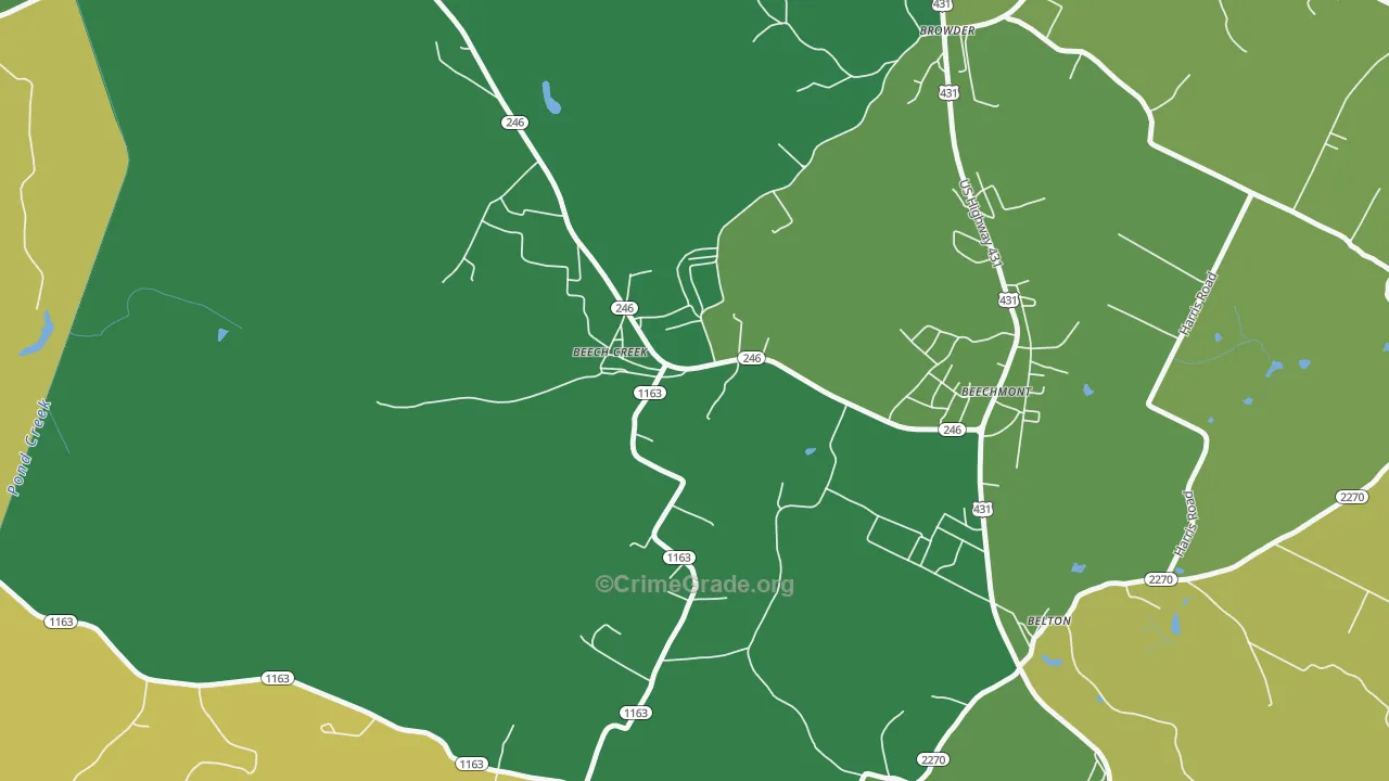 42321, KY Map of Drug-Related Crime Rates