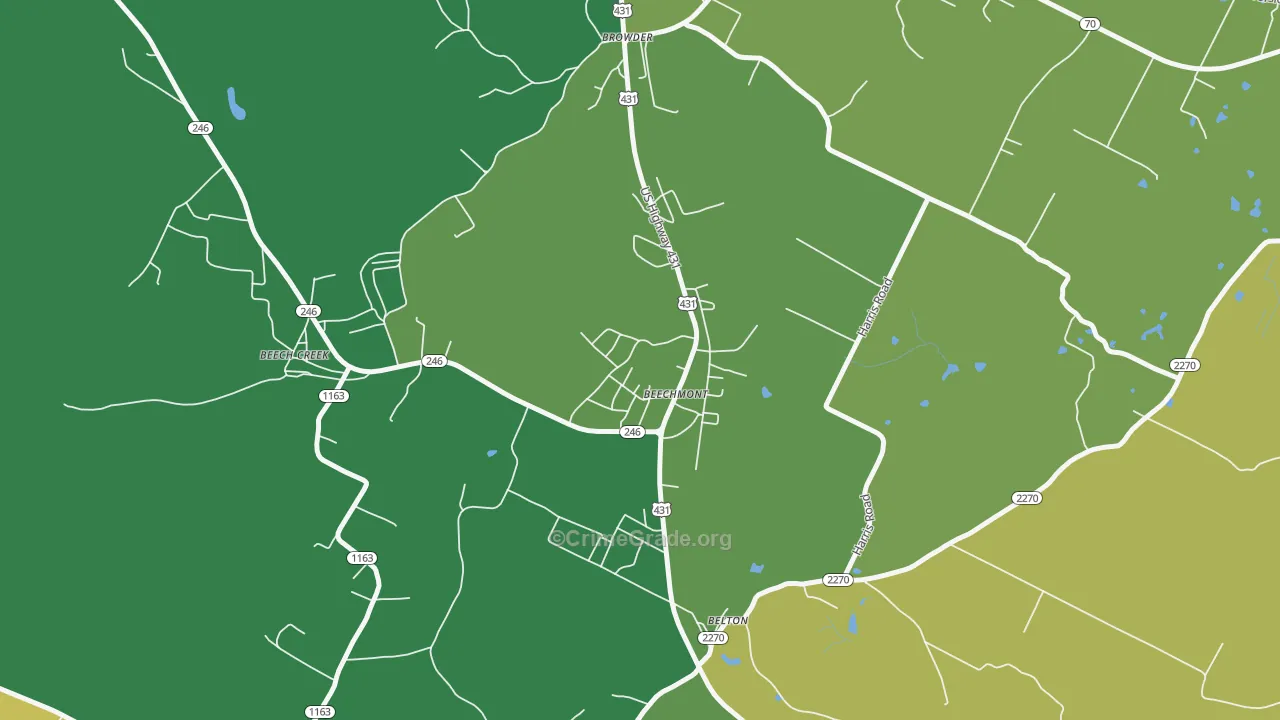 42323, KY Map of Drug-Related Crime Rates