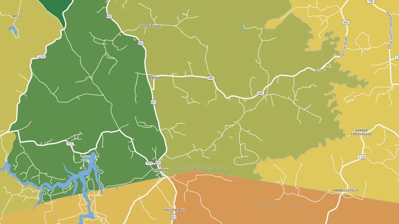 42339, KY Map of Drug-Related Crime Rates