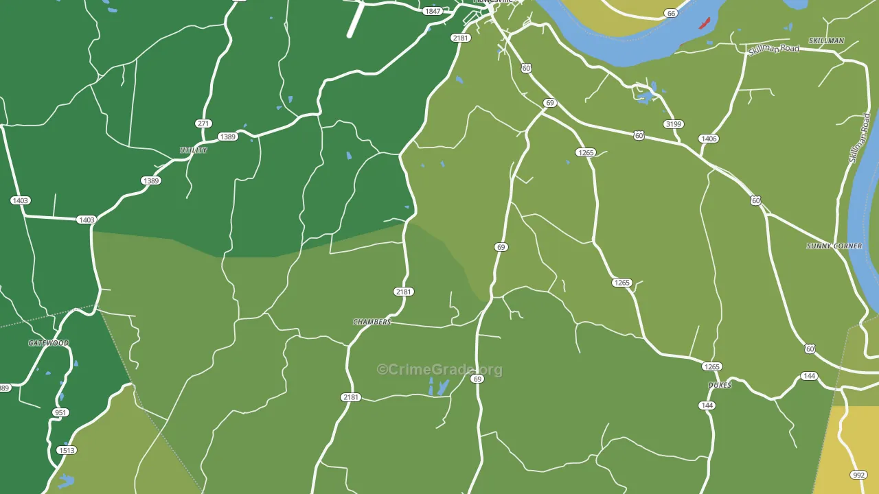 42348, KY Map of Drug-Related Crime Rates