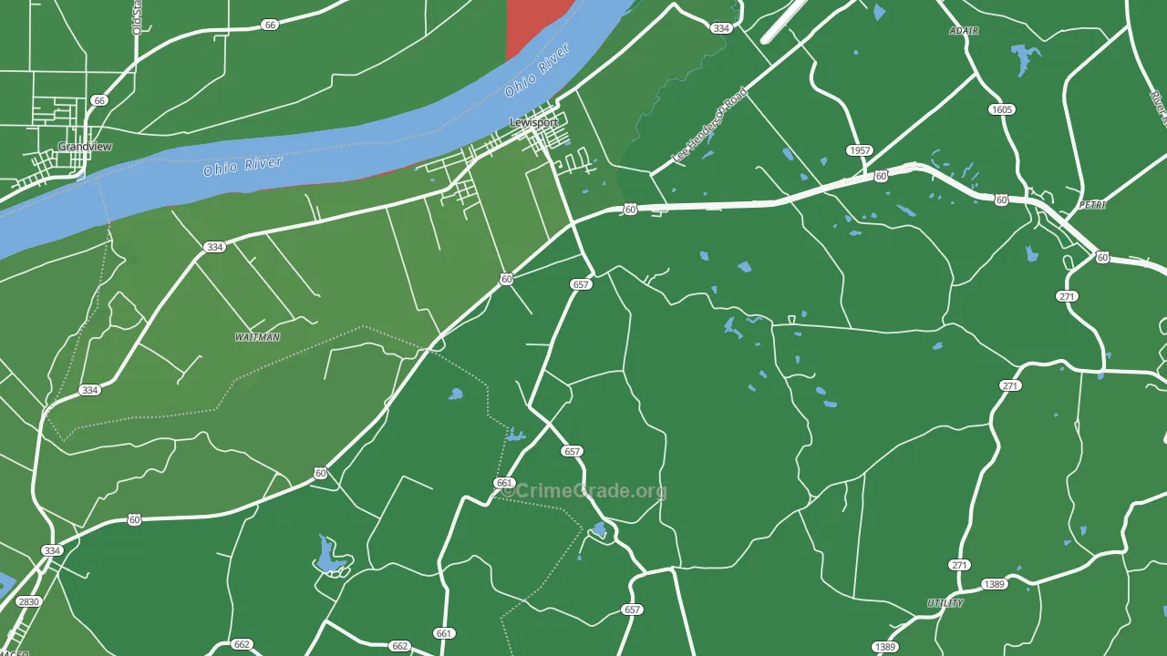 42351, KY Map of Drug-Related Crime Rates