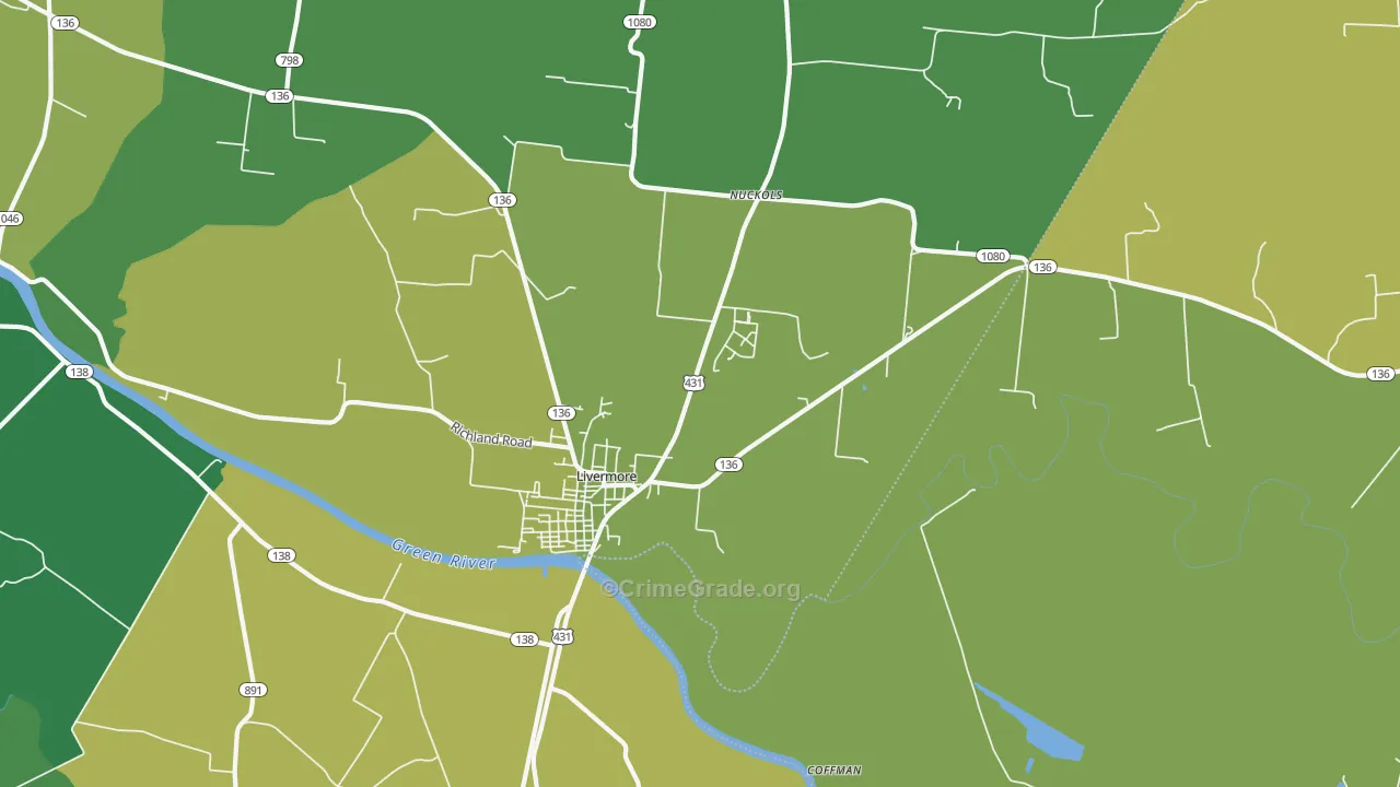 42352, KY Map of Drug-Related Crime Rates