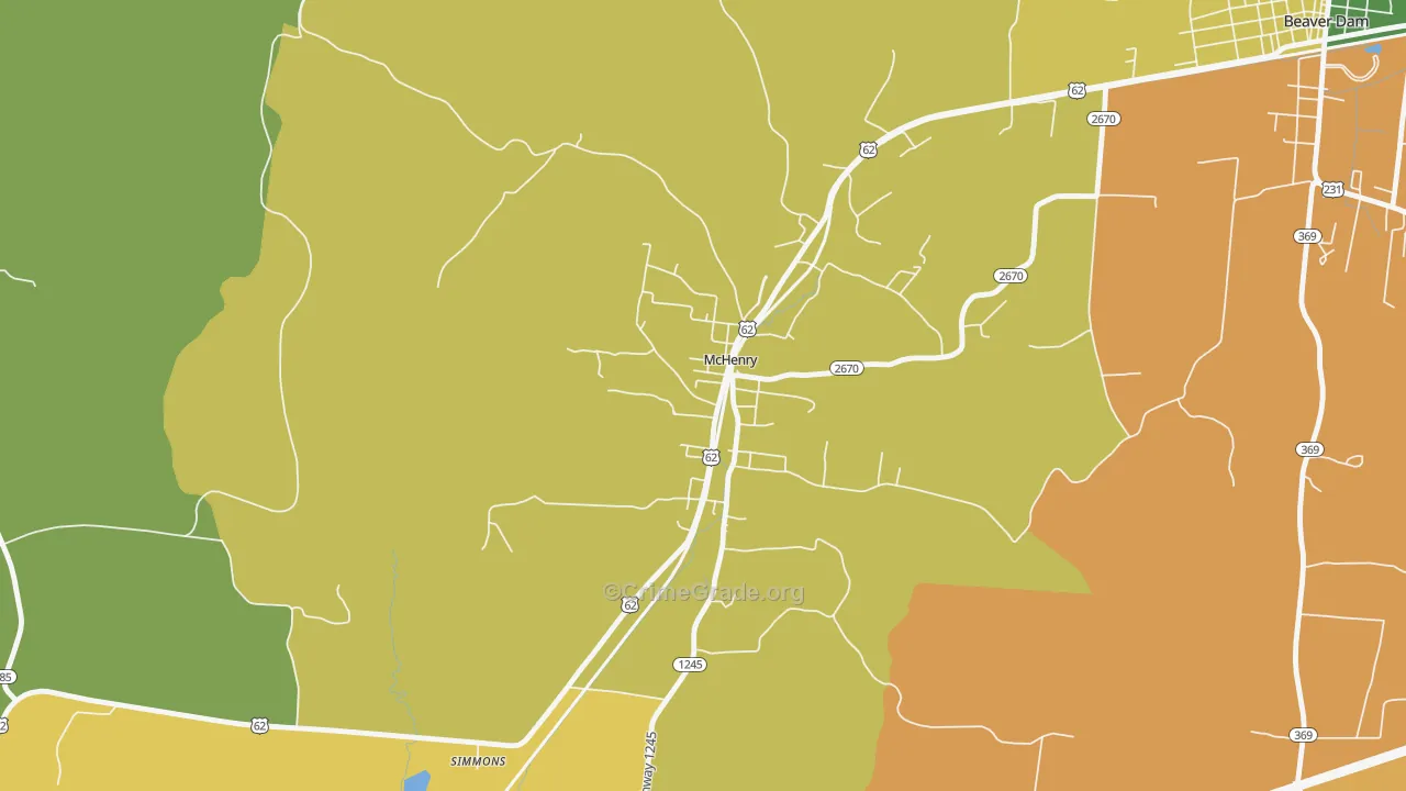 42354, KY Map of Drug-Related Crime Rates