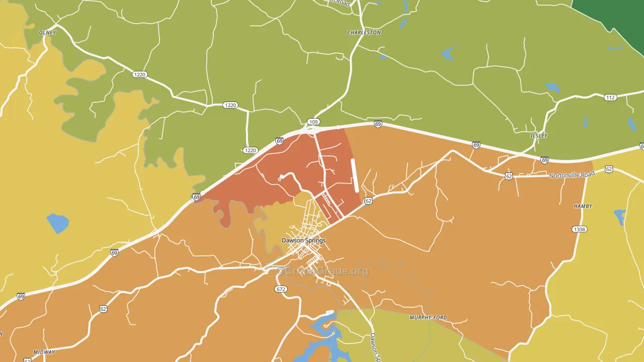 42408, KY Map of Drug-Related Crime Rates