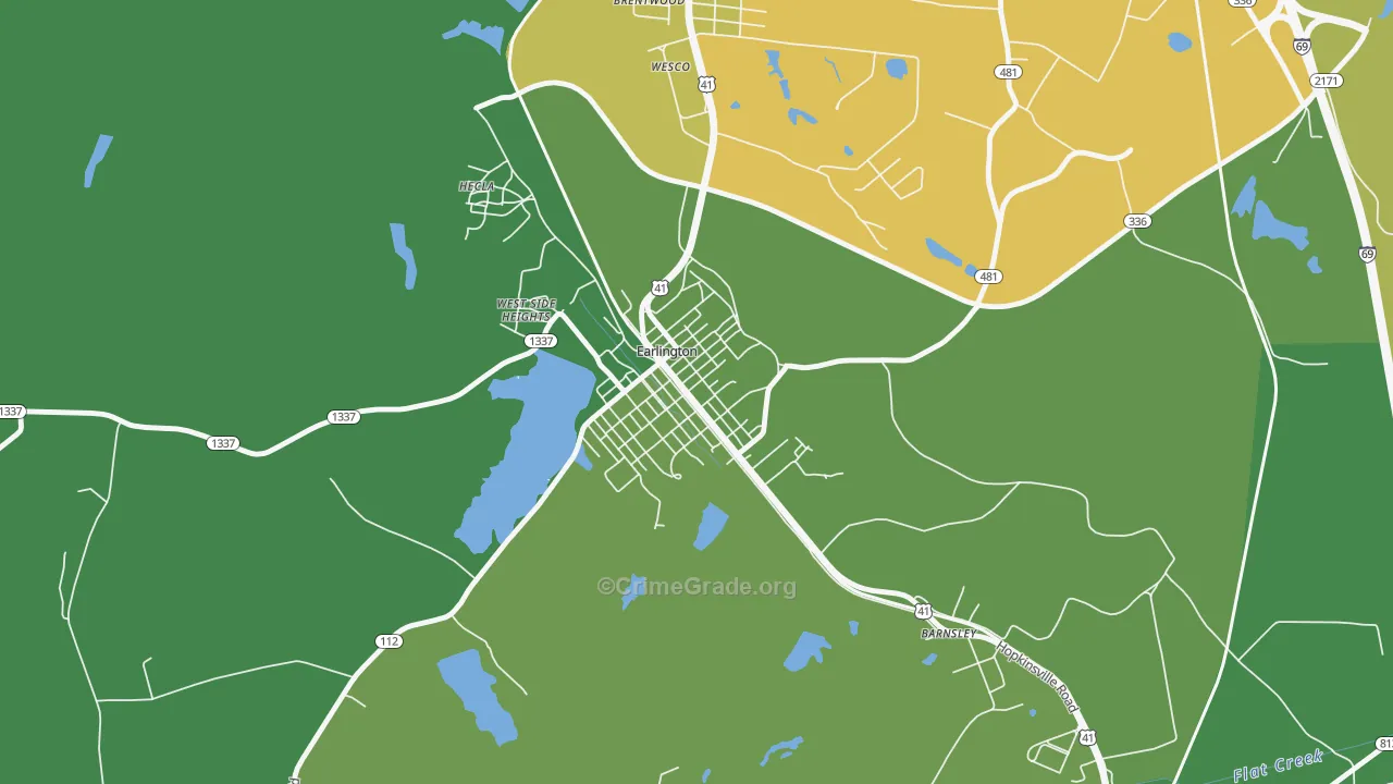 42410, KY Map of Drug-Related Crime Rates