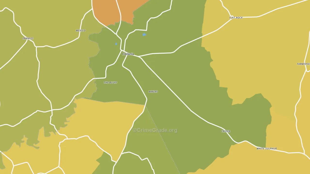 42411, KY Map of Drug-Related Crime Rates