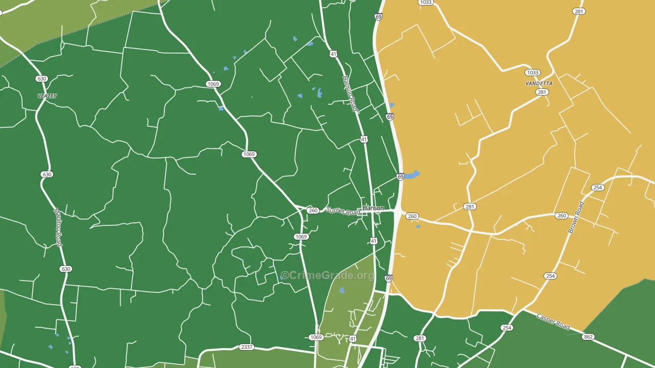 42413, KY Map of Drug-Related Crime Rates