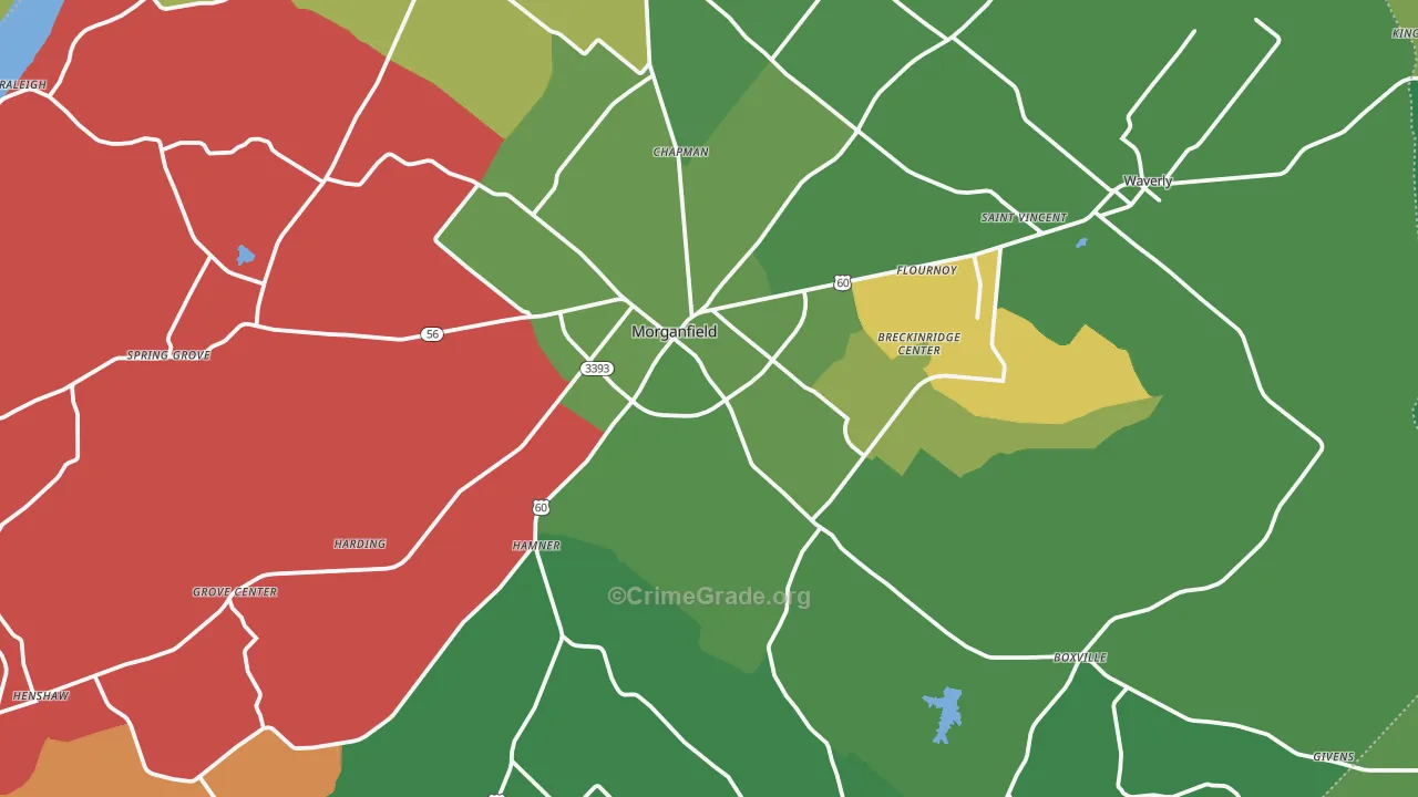 42437, KY Map of Drug-Related Crime Rates