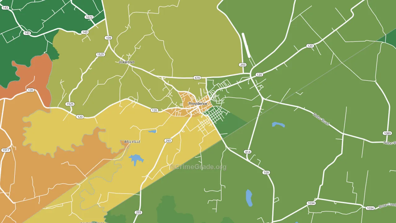 42450, KY Map of Drug-Related Crime Rates