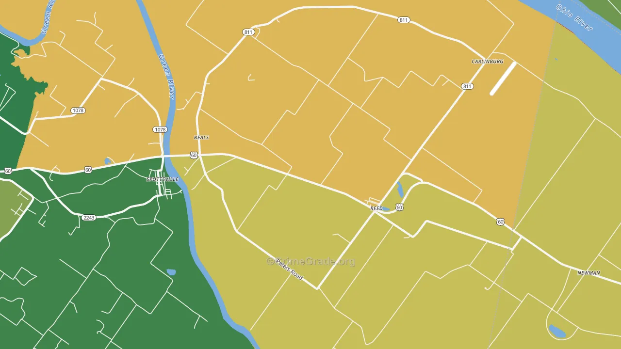 42451, KY Map of Drug-Related Crime Rates