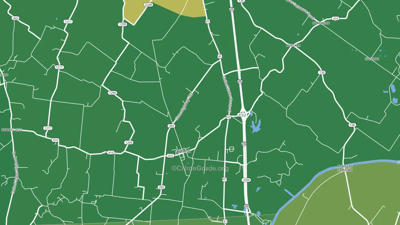 42452, KY Map of Drug-Related Crime Rates