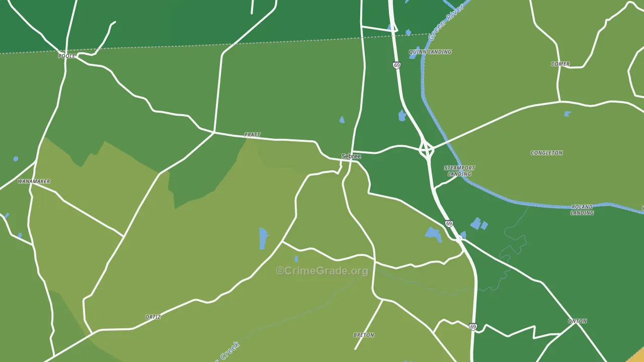 42455, KY Map of Drug-Related Crime Rates