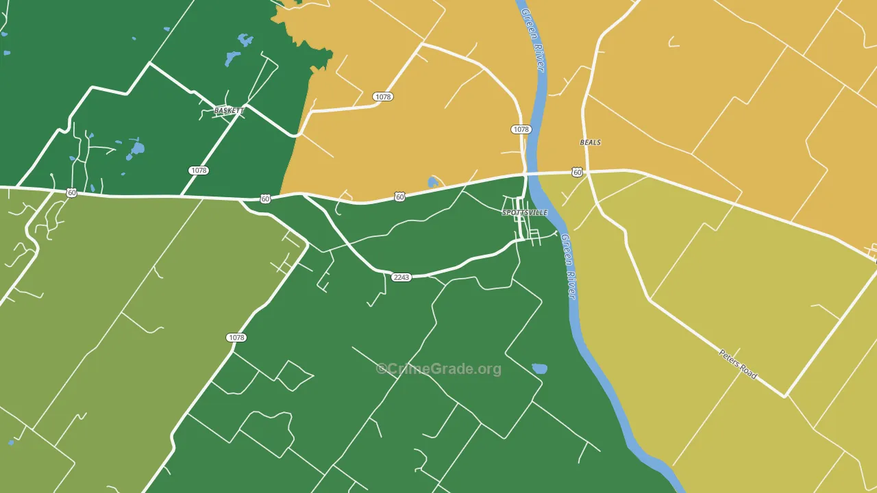 42458, KY Map of Drug-Related Crime Rates