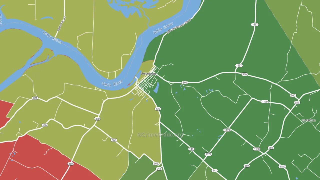42461, KY Map of Drug-Related Crime Rates