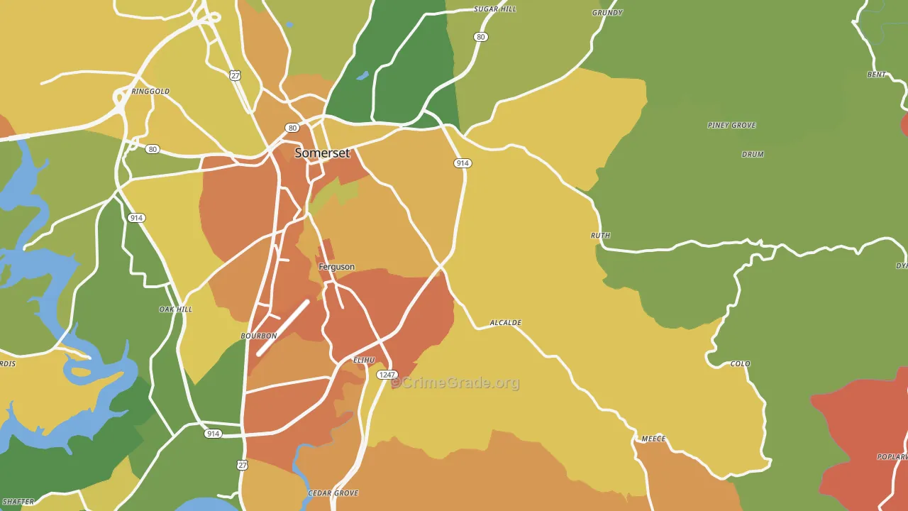 42501, KY Map of Drug-Related Crime Rates