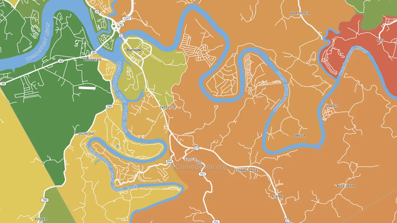 42519, KY Map of Drug-Related Crime Rates