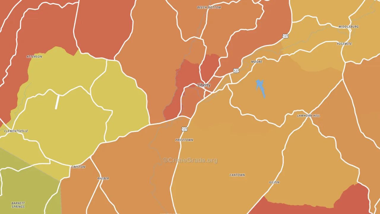 42539, KY Map of Drug-Related Crime Rates