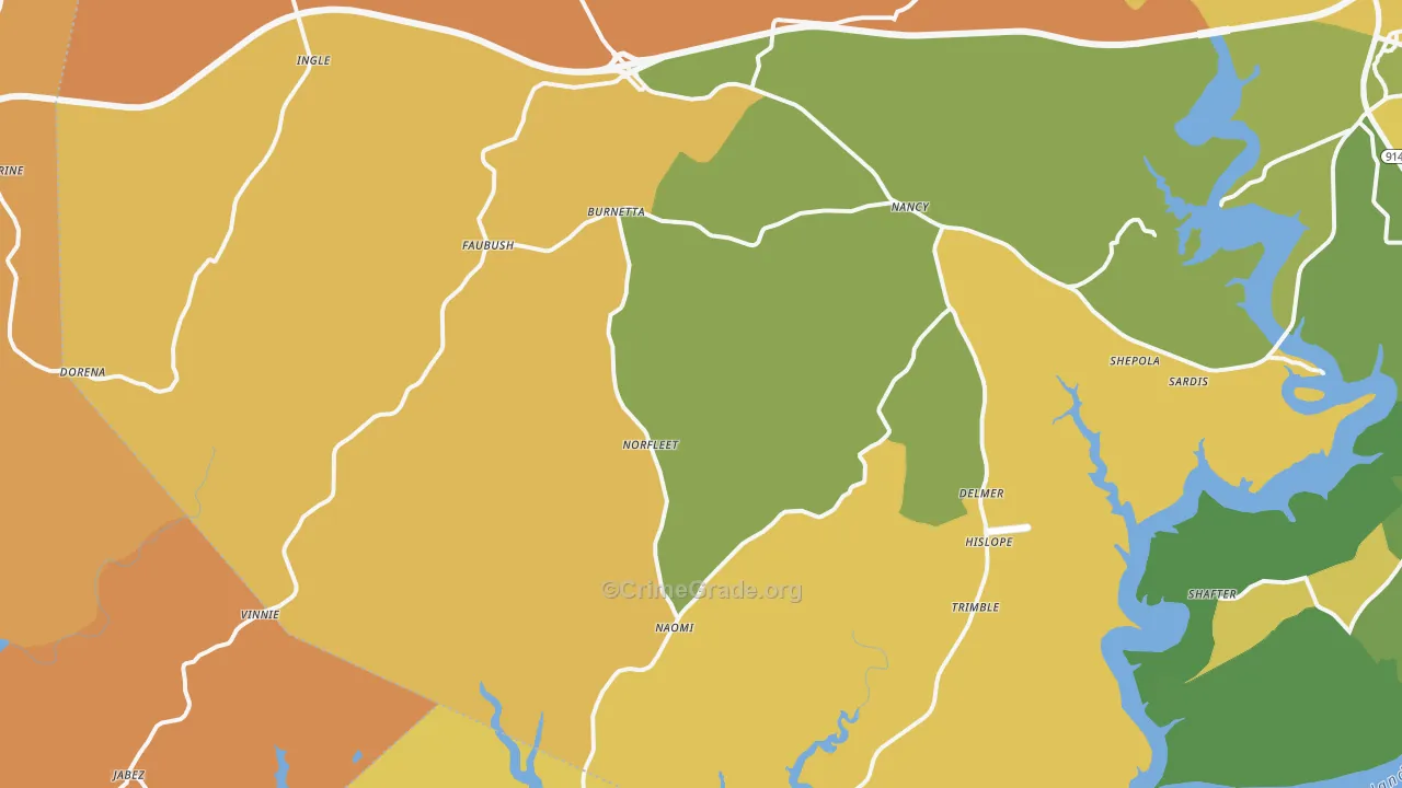 42544, KY Map of Drug-Related Crime Rates