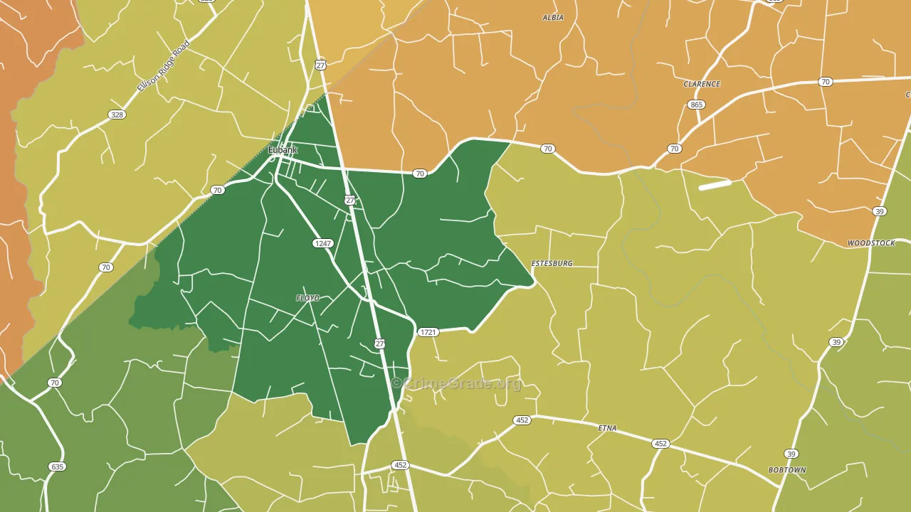 42567, KY Map of Drug-Related Crime Rates