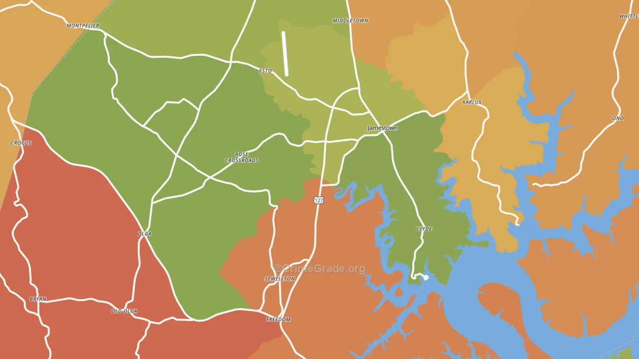 42629, KY Map of Drug-Related Crime Rates