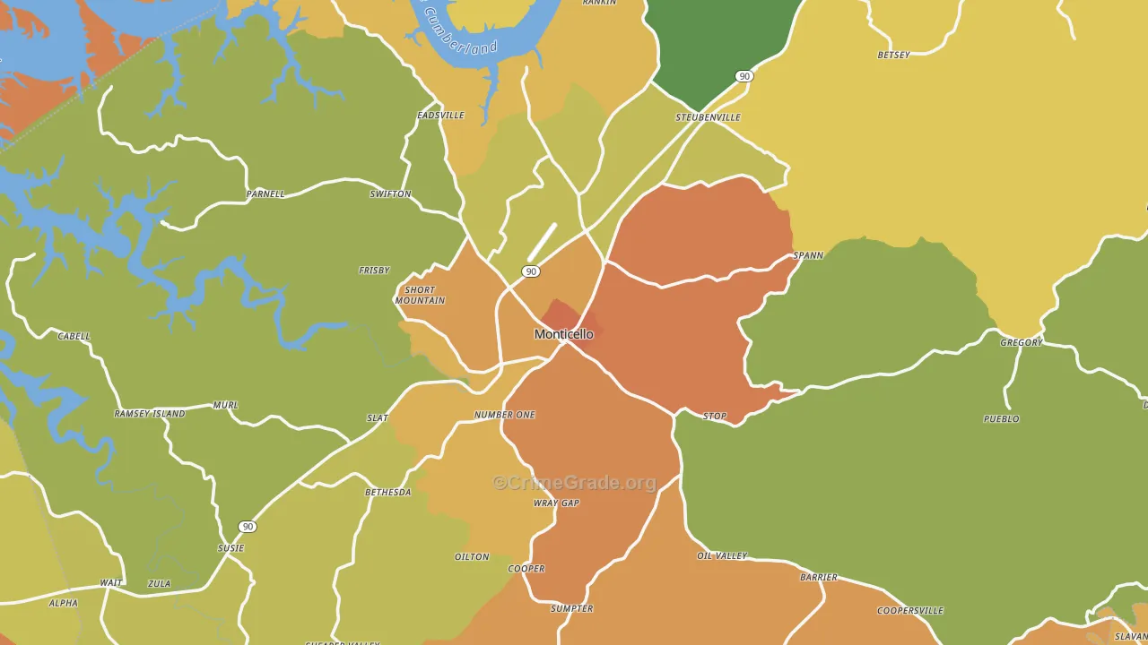 42633, KY Map of Drug-Related Crime Rates