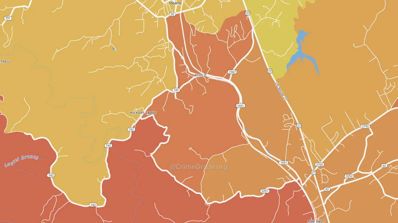 42638, KY Map of Drug-Related Crime Rates