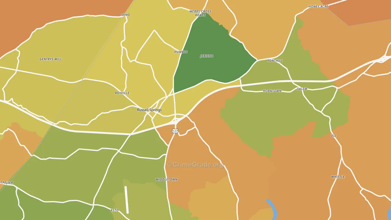 42642, KY Map of Drug-Related Crime Rates