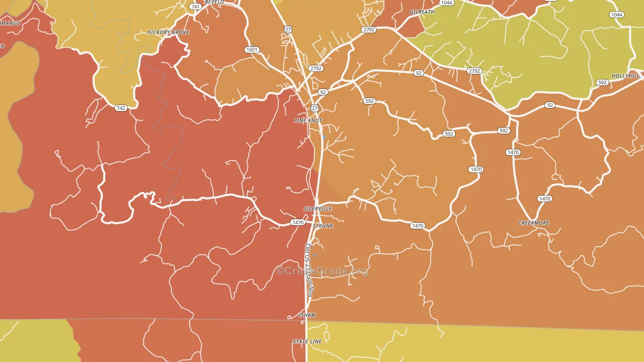 42649, KY Map of Drug-Related Crime Rates