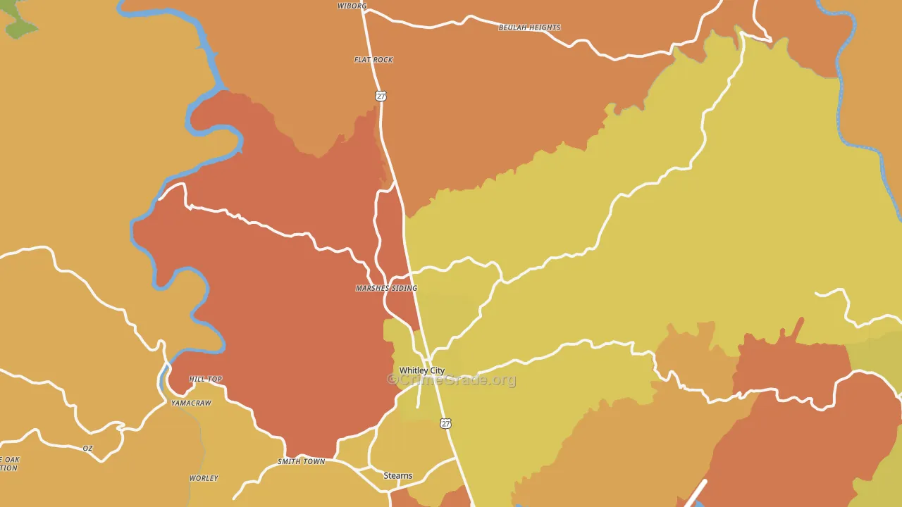 42653, KY Map of Drug-Related Crime Rates