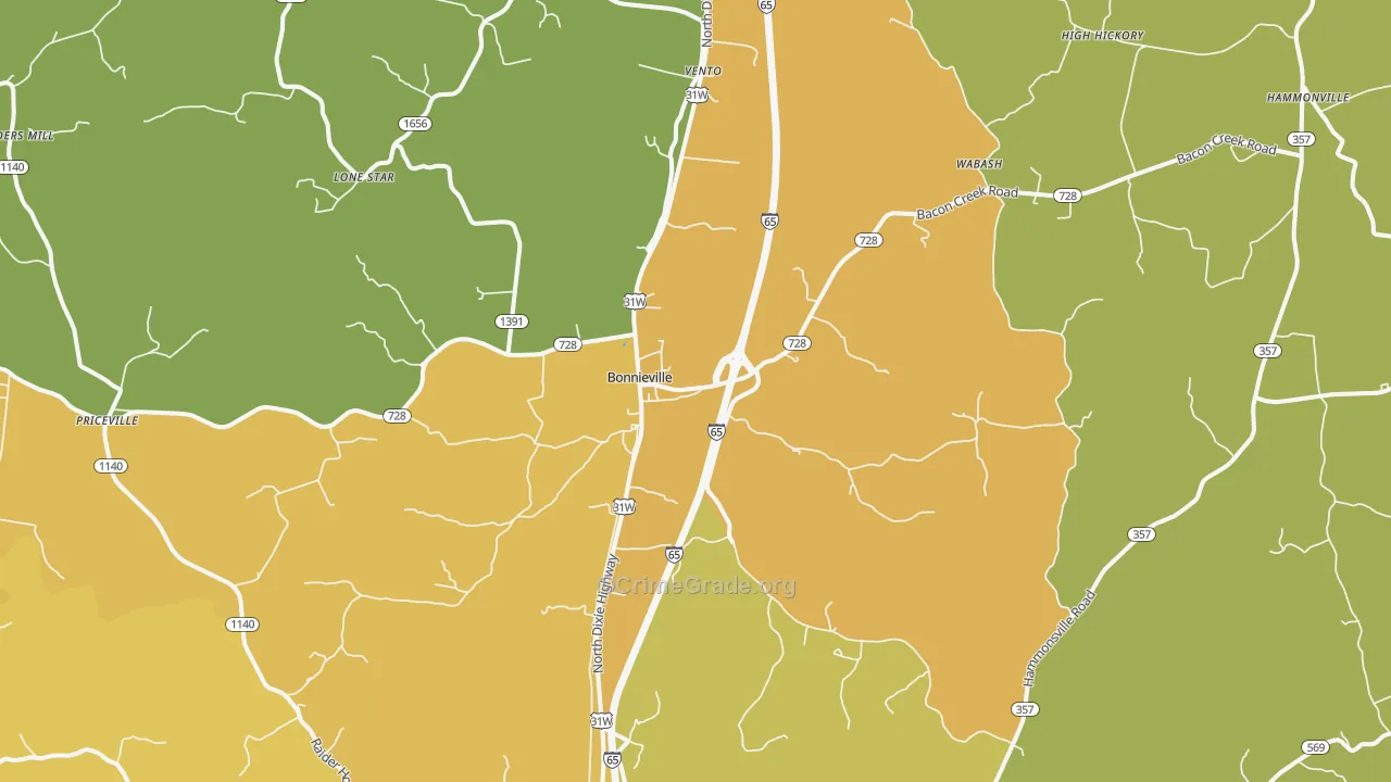42713, KY Map of Drug-Related Crime Rates