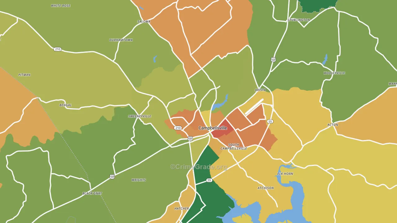 42718, KY Map of Drug-Related Crime Rates