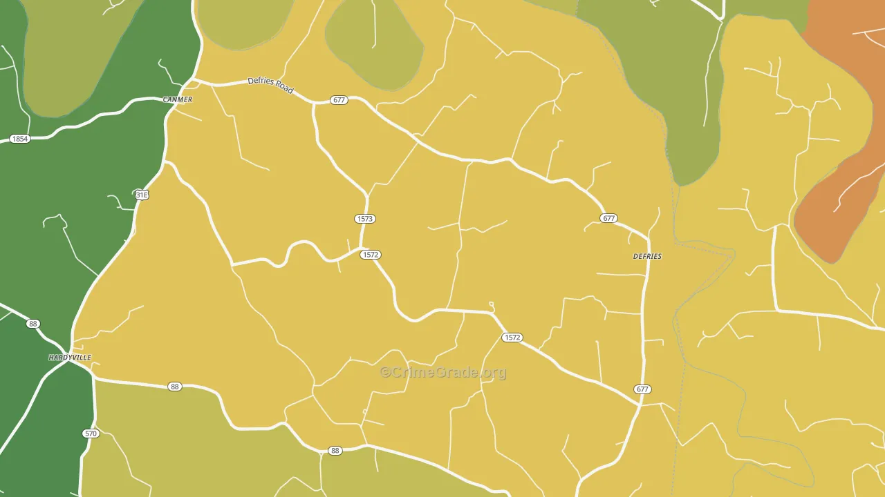 42722, KY Map of Drug-Related Crime Rates