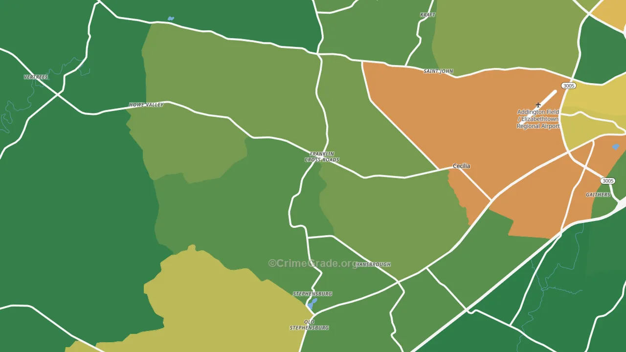 42724, KY Map of Drug-Related Crime Rates
