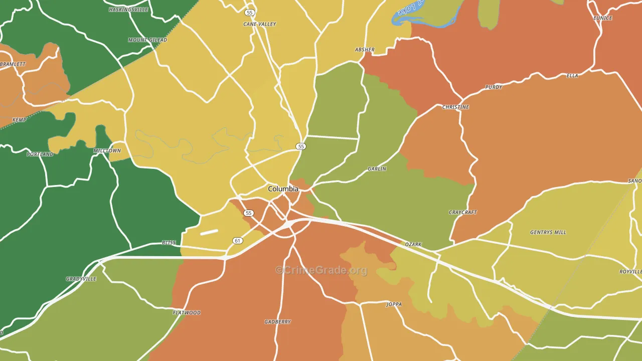 42728, KY Map of Drug-Related Crime Rates