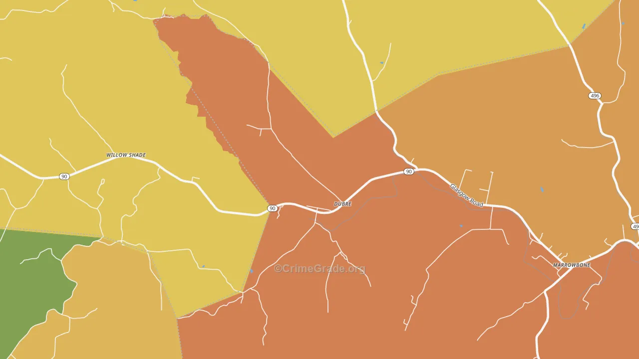 42731, KY Map of Drug-Related Crime Rates