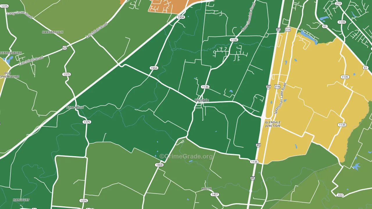 42740, KY Map of Drug-Related Crime Rates