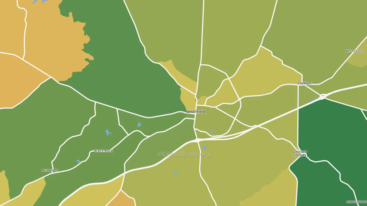 42754, KY Map of Drug-Related Crime Rates
