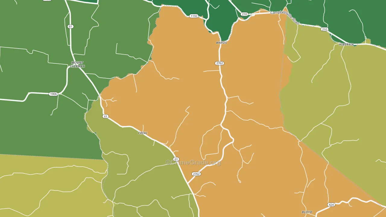 42764, KY Map of Drug-Related Crime Rates