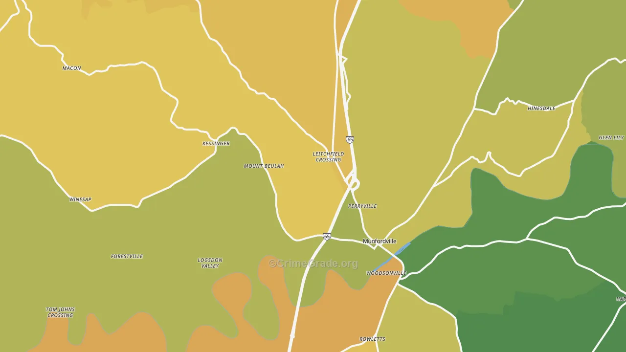 42765, KY Map of Drug-Related Crime Rates