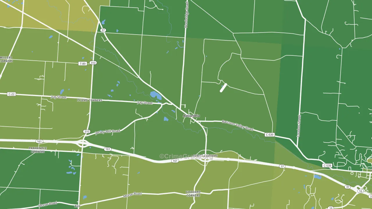43001, OH Map of Drug-Related Crime Rates